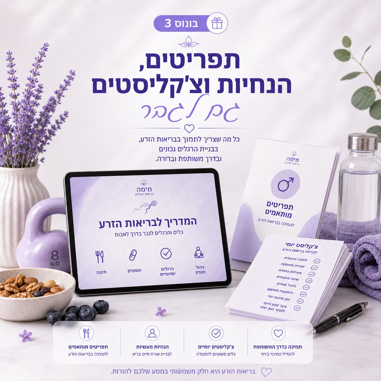 בונוס 3 - תפריטים, הנחיות וצ'קליסטים גם לגבר