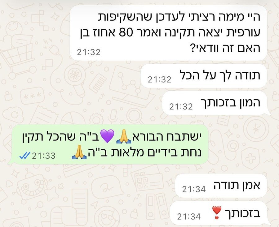 הודעה: השקיפות העורפית אמרה 80 אחוז בן