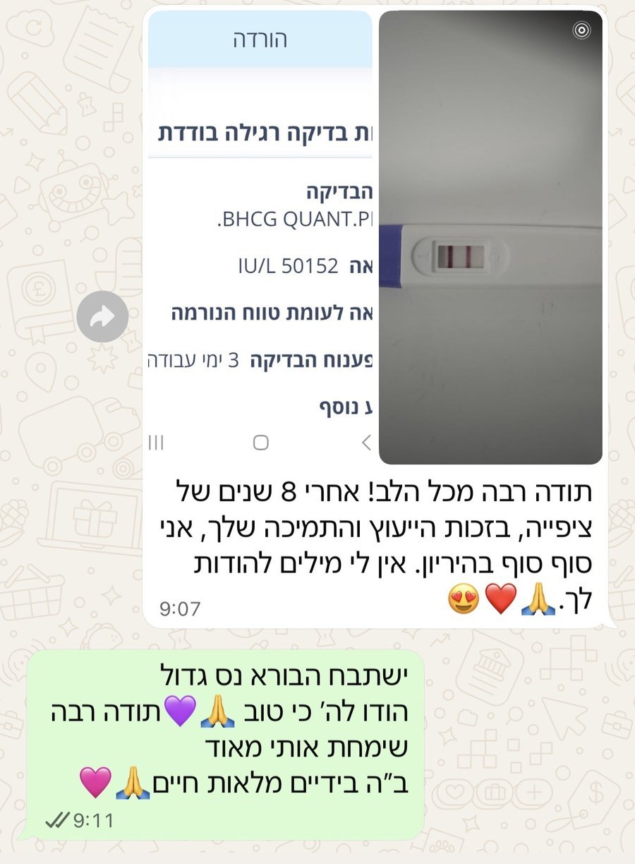 הודעה: אחרי 8 שנים של ציפייה, סוף סוף בהריון